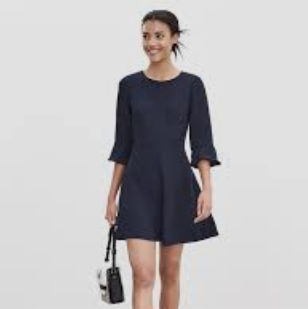 Flutter Elbow Length Sleeve Dress